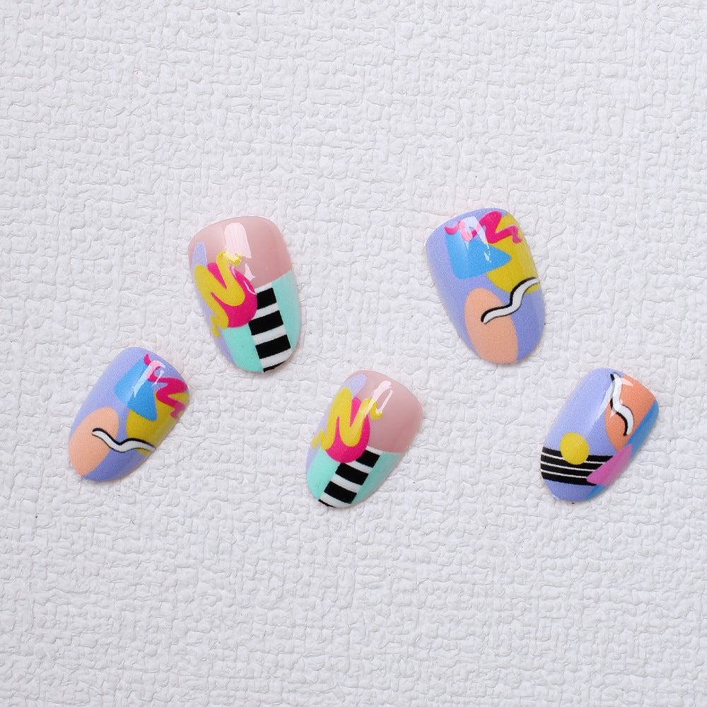 Artistic Patterned Press-On Nails Stornfield
