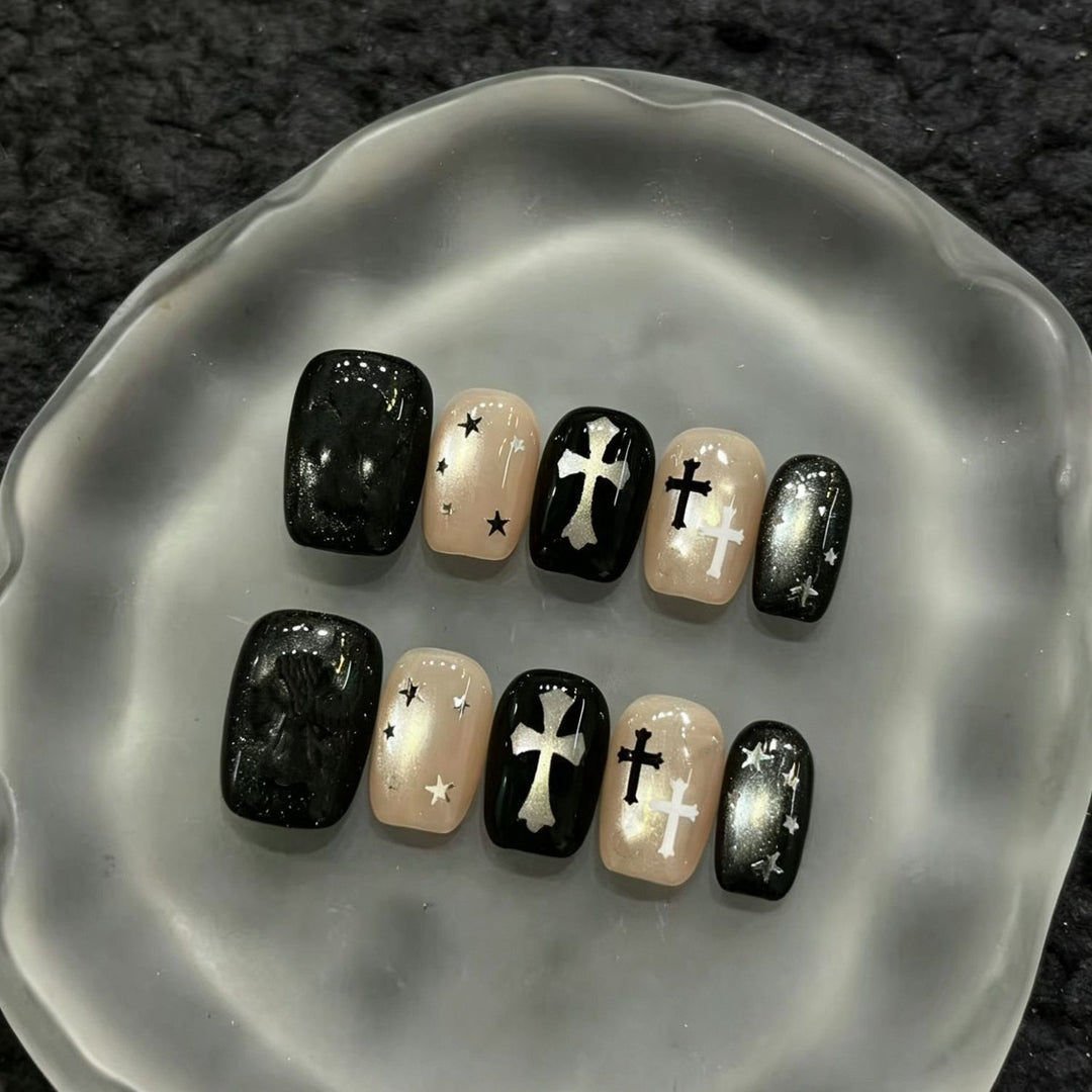 Elegant French Tip Press-On Nail Set Stornfield