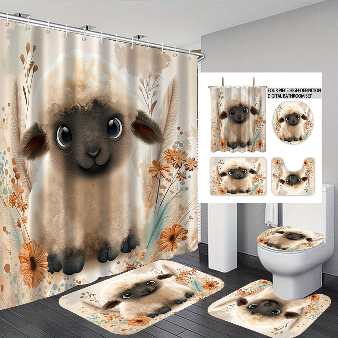 Cartoon Lamb-Themed Bathroom Décor Set Stornfield