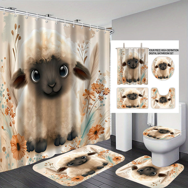 Cartoon Lamb-Themed Bathroom Décor Set Stornfield