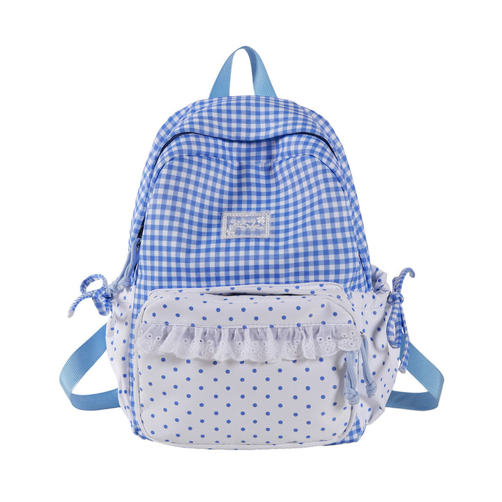 Playful Gingham and Polka Dot Backpack Stornfield