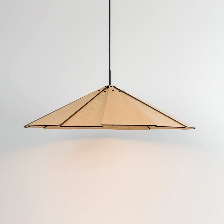 Modern Geometric Wooden Pendant Light
