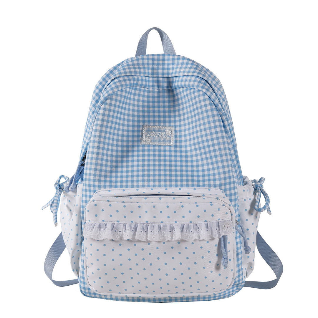 Playful Gingham and Polka Dot Backpack Stornfield