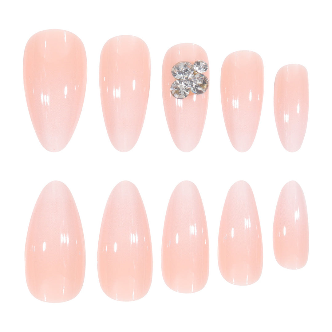 Premium Press-On Nail Set with Elegant Rhinestone Accents Stornfield