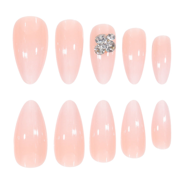 Premium Press-On Nail Set with Elegant Rhinestone Accents Stornfield