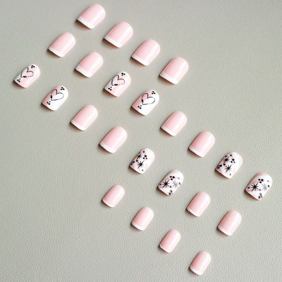 Stylish Heart-Themed Nail Art