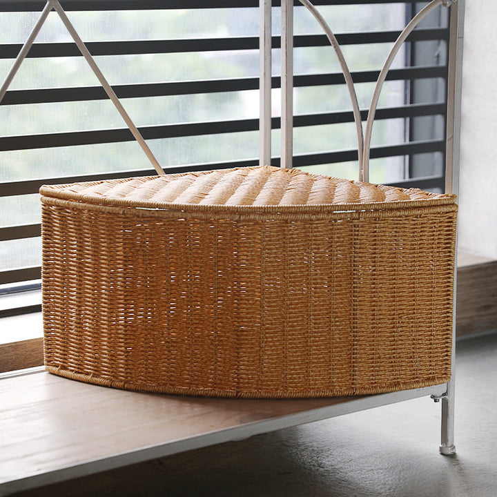 Corner Woven Storage Basket with Lid Stornfield