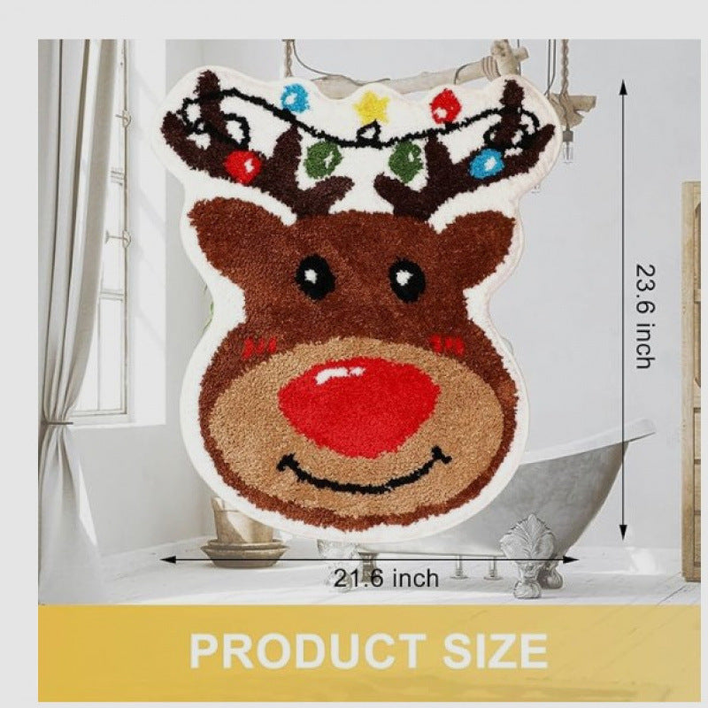 Festive Tree-Shaped Bath Mat