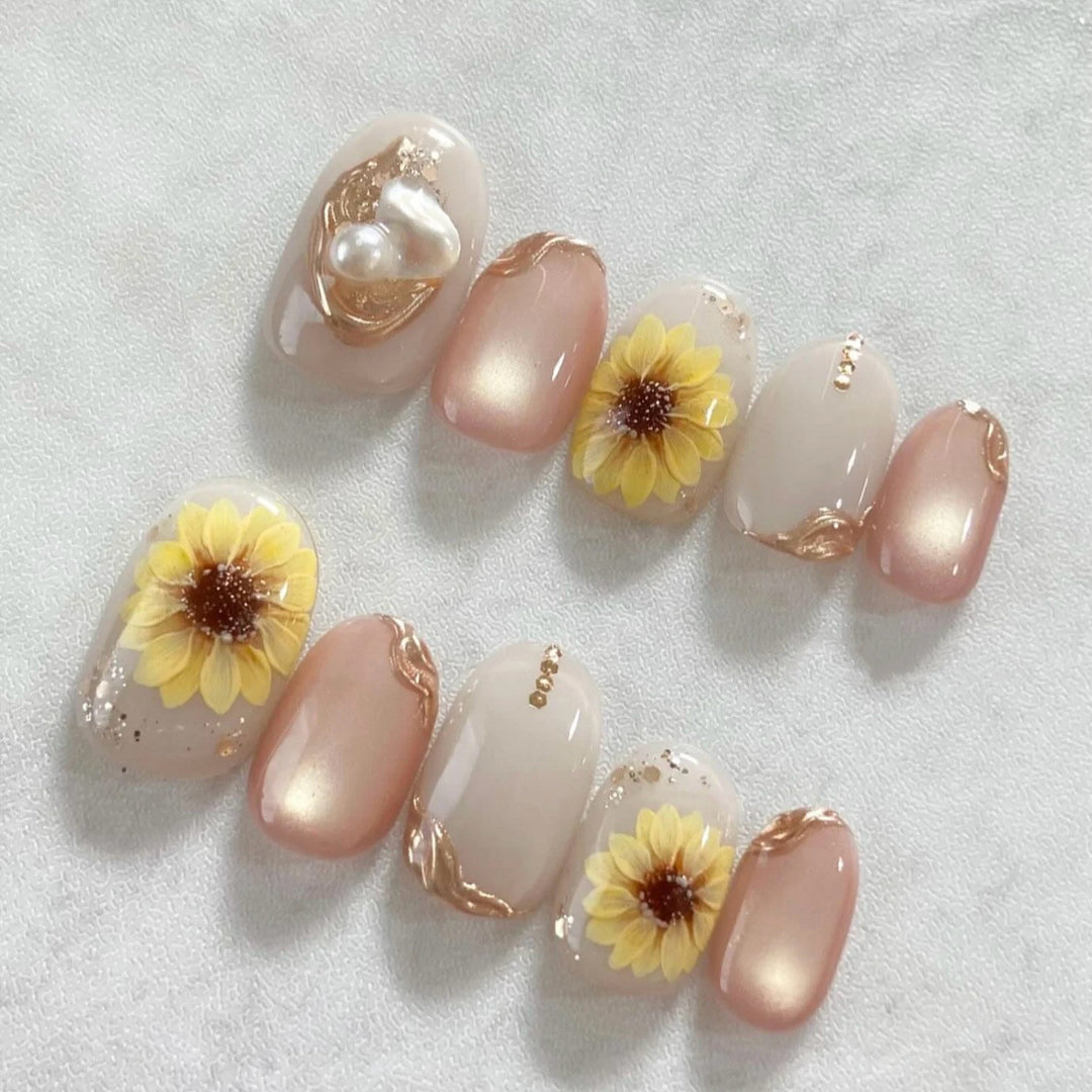 Artistic Floral Press-On Nail Set 1790745390