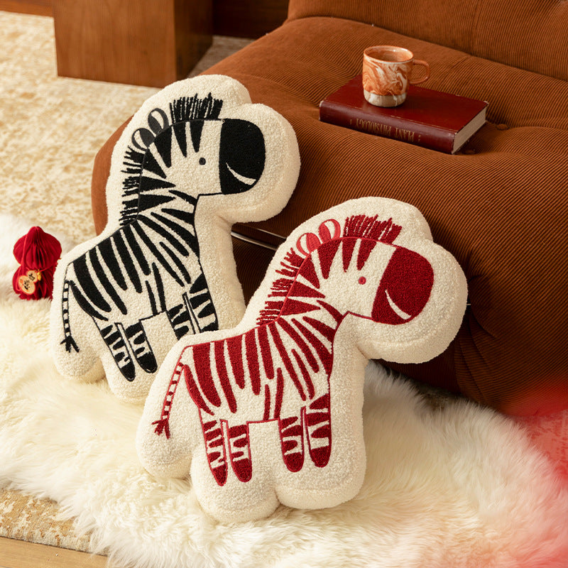 Cuddle pillow in zebra shape with extra soft plush cover Stornfield