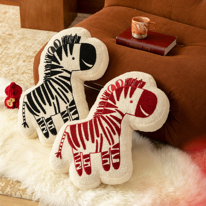 Cuddle pillow in zebra shape with extra soft plush cover Stornfield