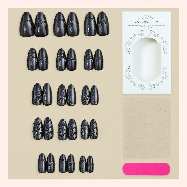 Creative artificial nail set with elegant design and different shapes Stornfield
