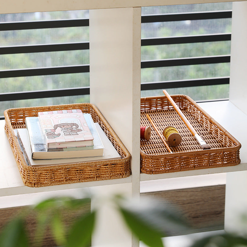 Unisex Rectangular Serving Basket made of handwoven natural material Stornfield