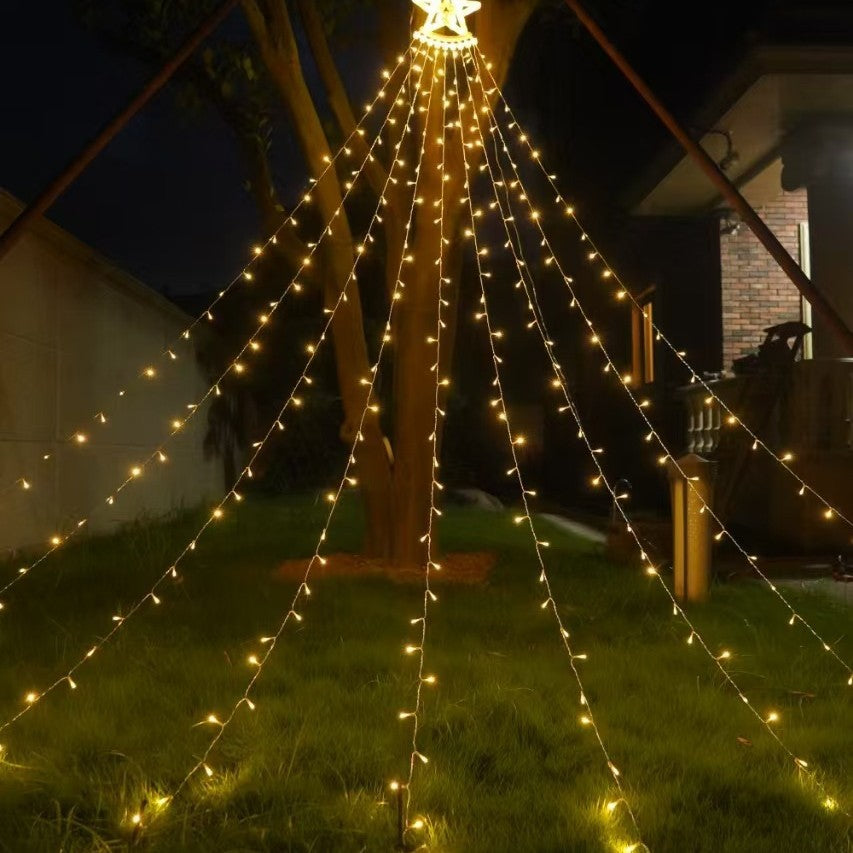 Decorative Star LED Wall Lamp With Warm Twinkle Tassel Fairy String Lights Stornfield