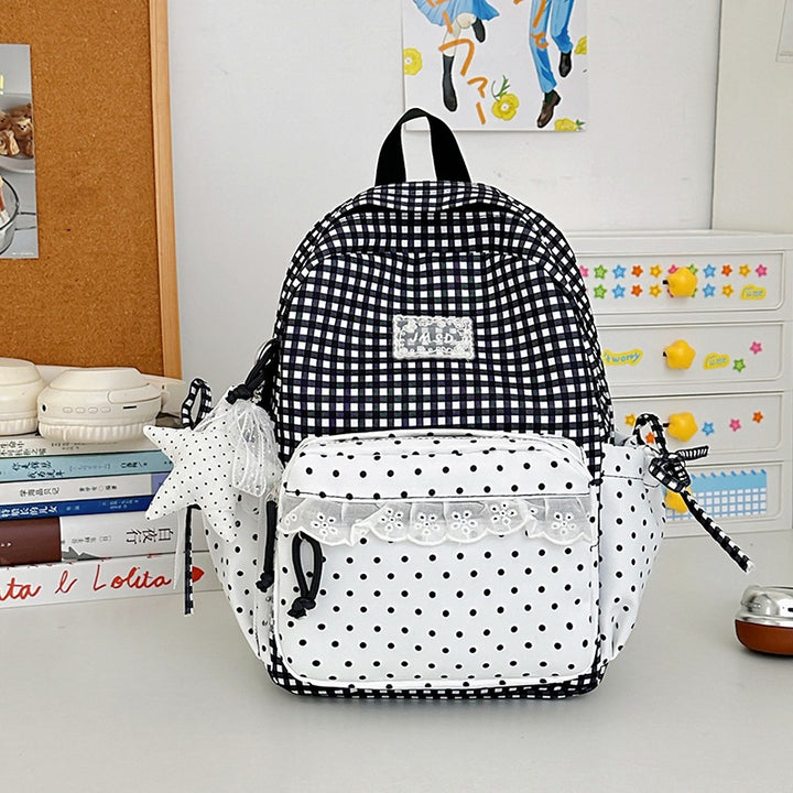 Stylish Gingham Pattern Backpack Stornfield