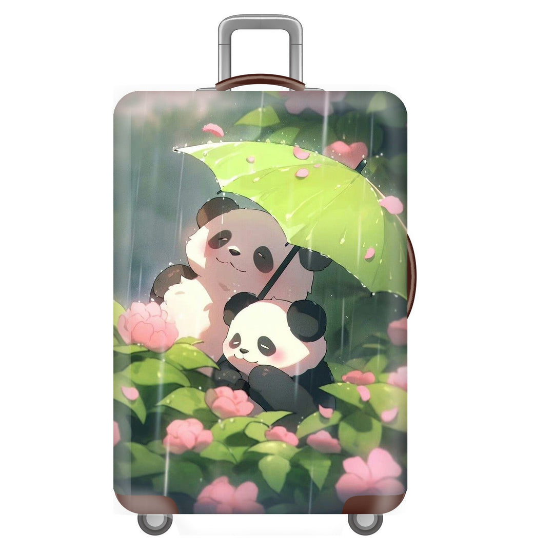 Unisex non-elastic suitcase cover for hard shell trolley with cute panda design, stretch protective cover with handle and wheel openings Stornfield