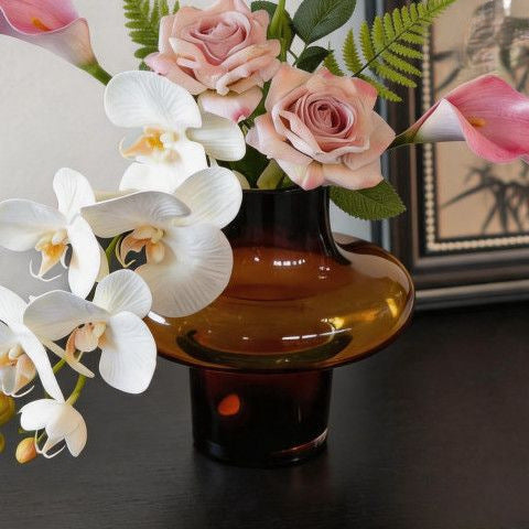Realistic Floral Arrangement in Decorative Vase