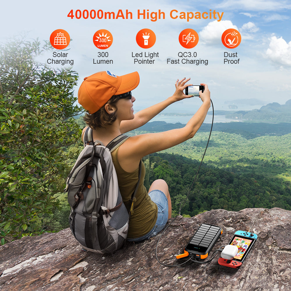 Multifunctional Solar Power Bank with LED Flashlight Stornfield