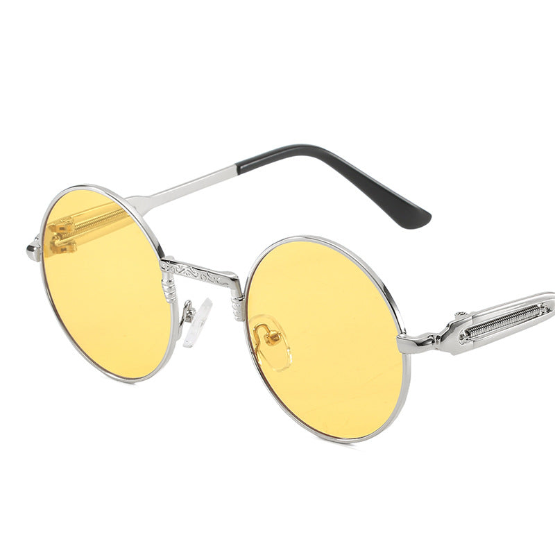 Women's round fashionable sunglasses with fine metal frame Stornfield