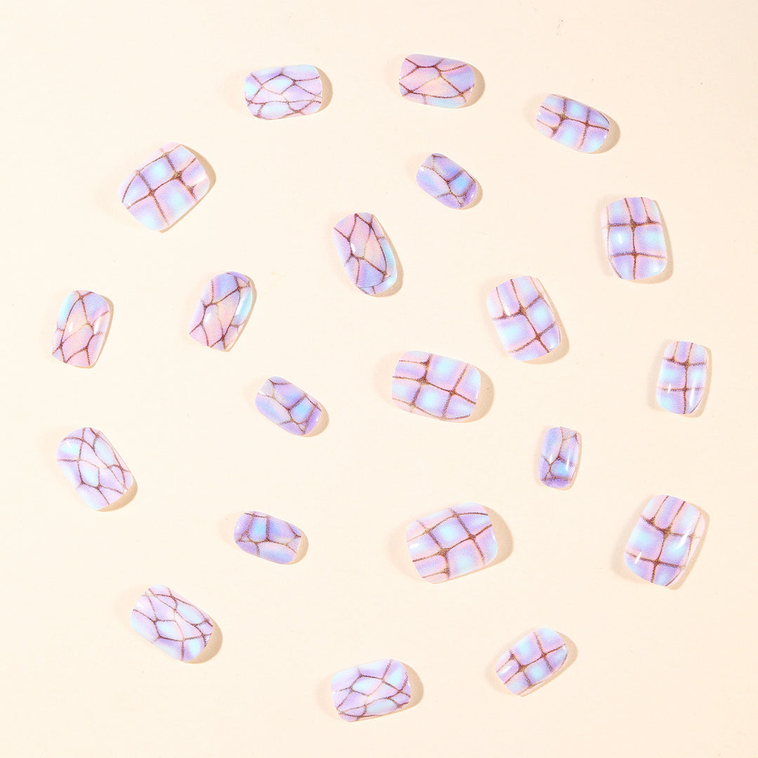 Iridescent Geometric Nail Art Extensions Stornfield