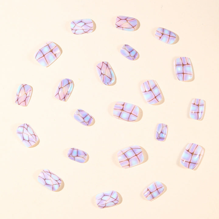 Iridescent Geometric Nail Art Extensions Stornfield