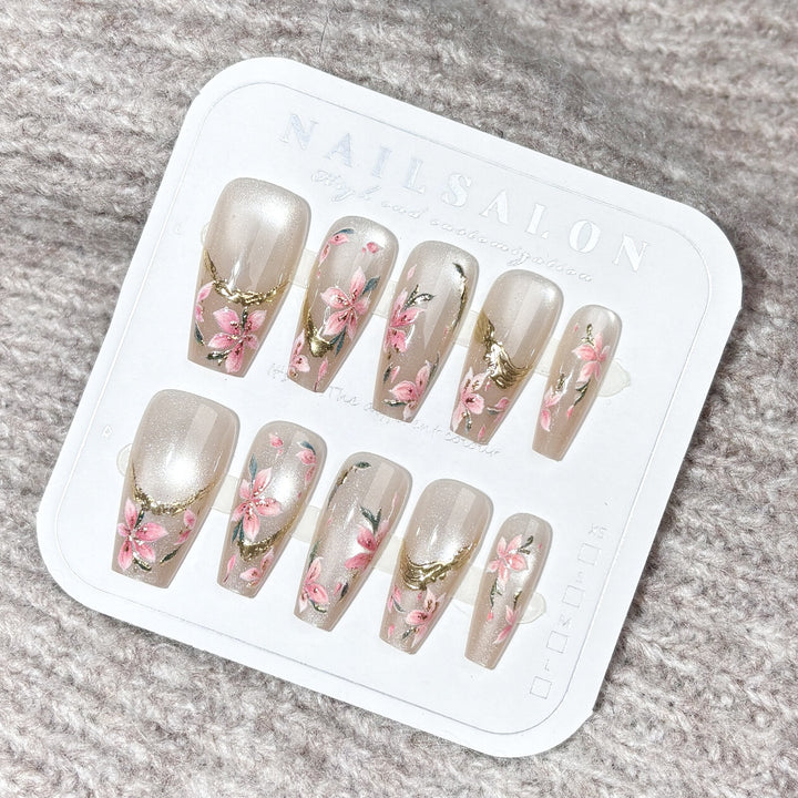 Floral-Design Press-On Nail Kit