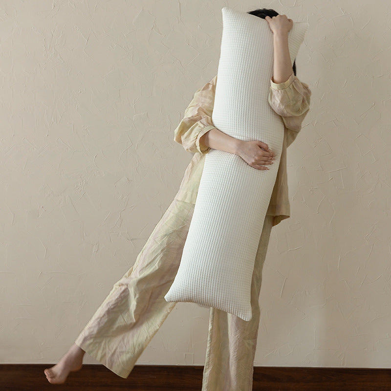 Long lumbar support pillow with breathable waffle cover Stornfield