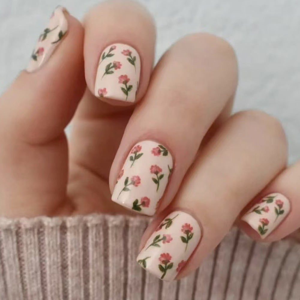 Floral Print Press-On Nail Art Stornfield