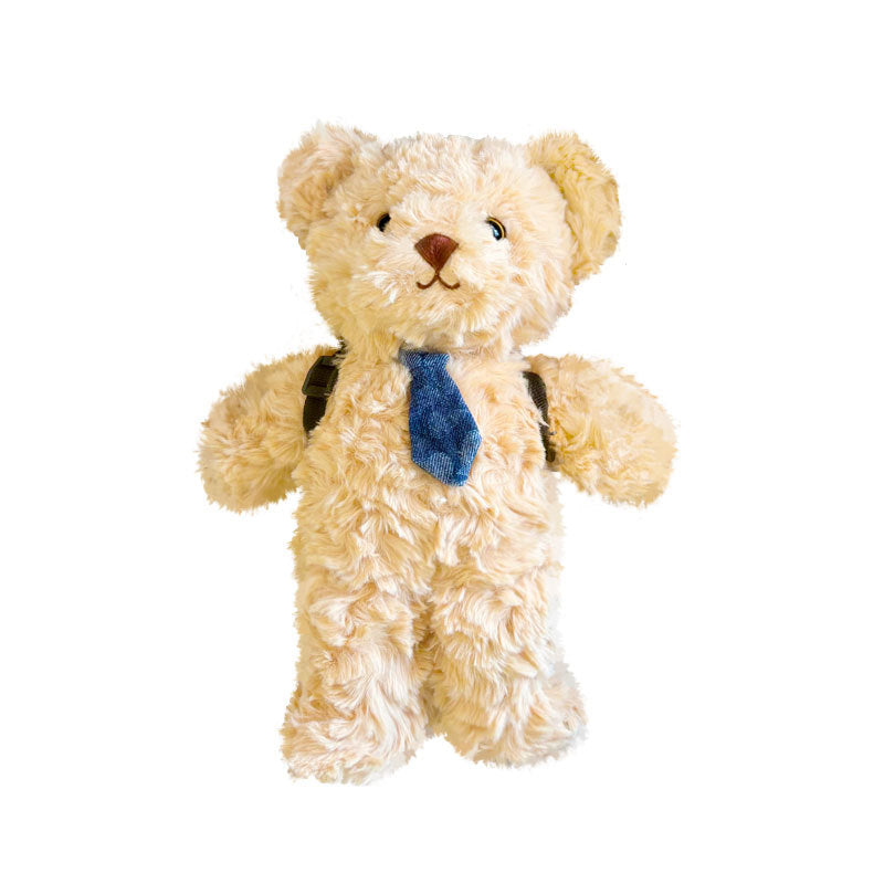 Plush Teddy Bear with Denim Tie and Mini Backpack-Strap Detail Stornfield