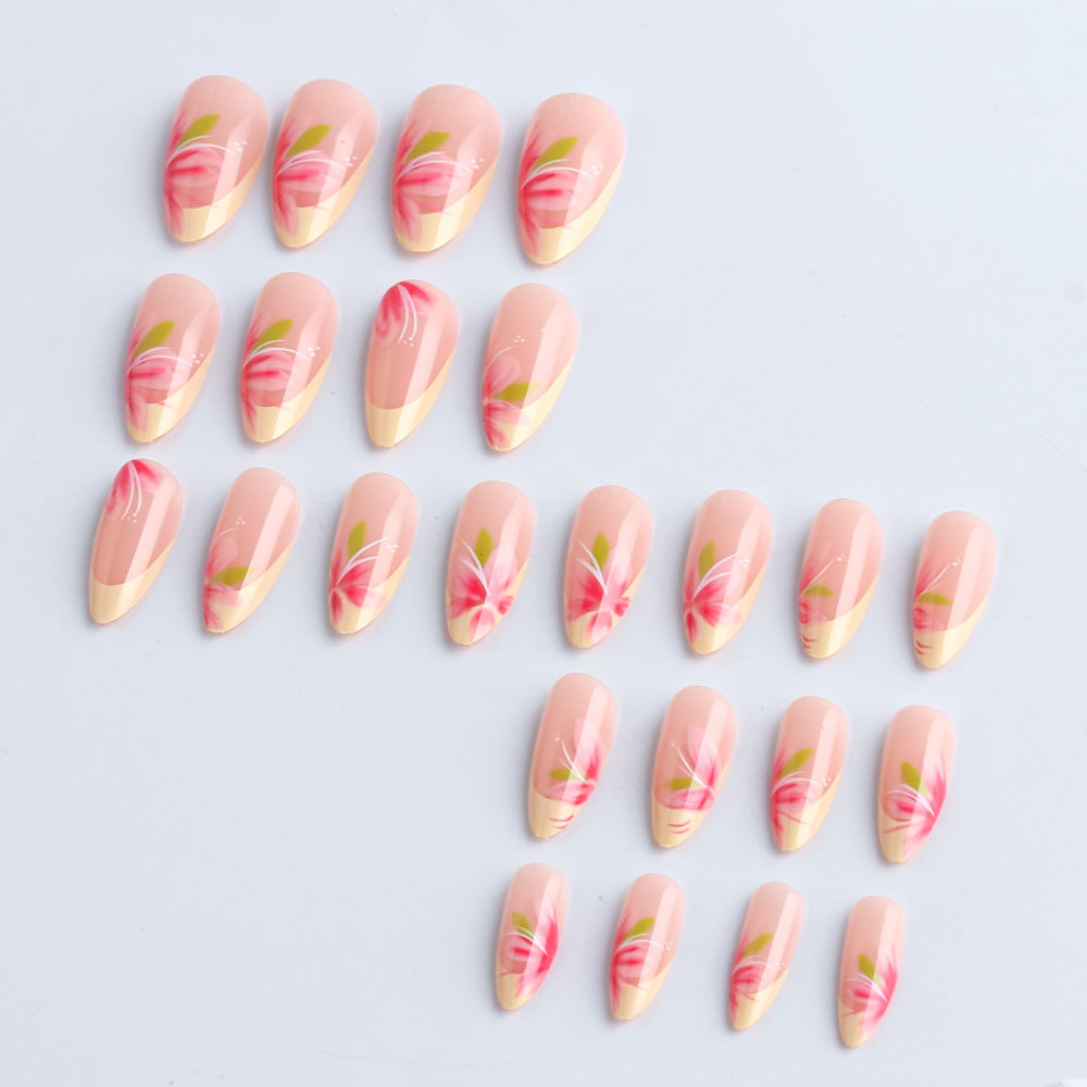 Floral Accented Long-Lasting Press-On Nails Stornfield