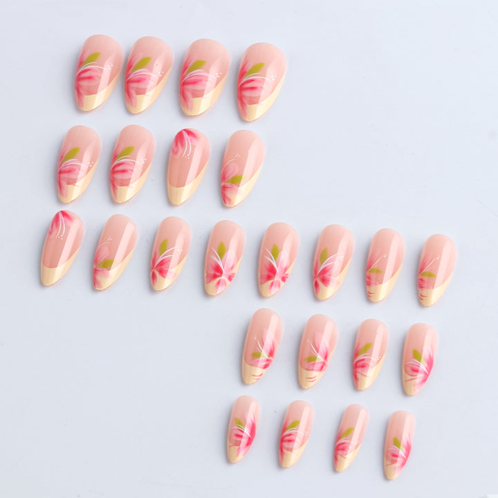 Floral Accented Long-Lasting Press-On Nails Stornfield