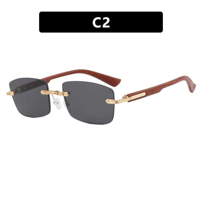 Women square sunglasses with wooden frame and gradient lenses Stornfield
