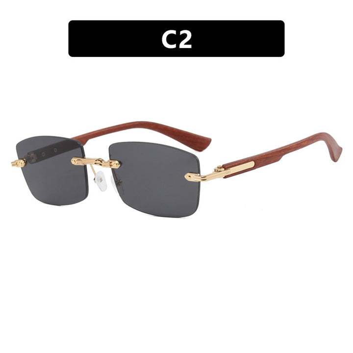 Women square sunglasses with wooden frame and gradient lenses Stornfield