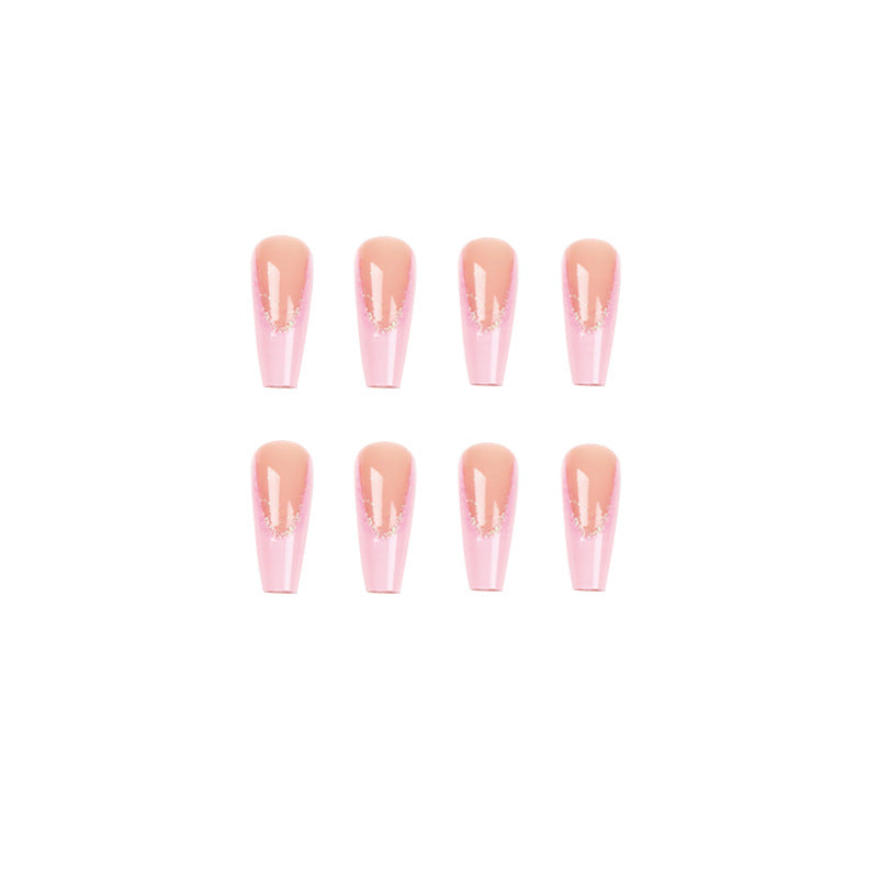 Artificial nail extensions with glitter decoration Stornfield