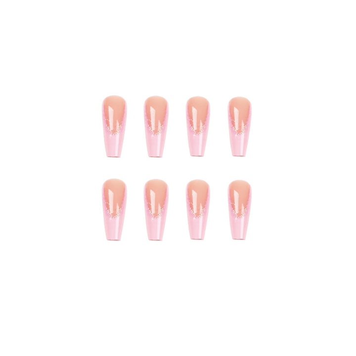 Artificial nail extensions with glitter decoration Stornfield