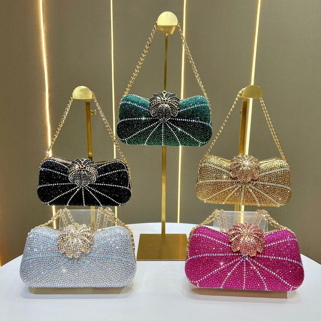 Rhinestone-Studded Evening Purse