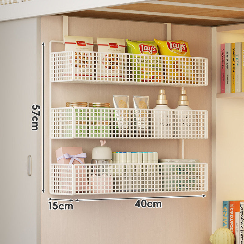 Under-Shelf Double-Tier Ventilated Mesh Hanging Storage Basket for Pantry and Bathroom