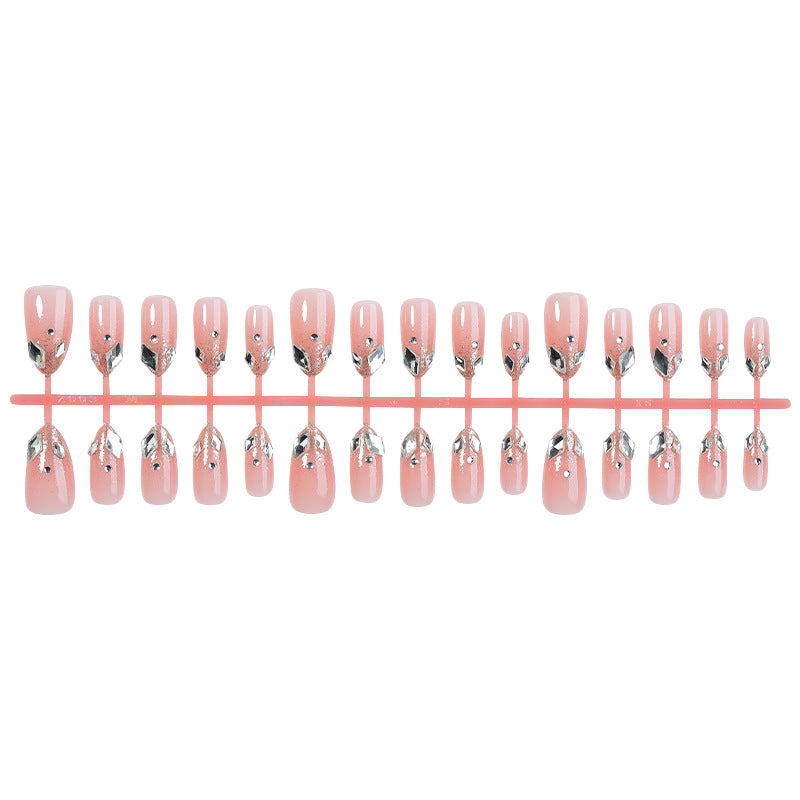 Decorative Press-On Nail Set with Elegant Silver Accents Stornfield