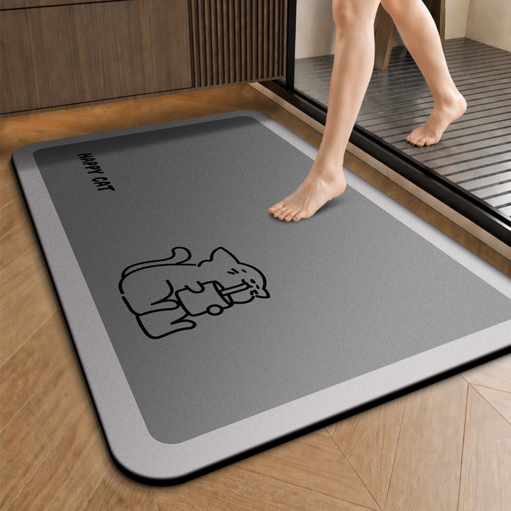 Funny Cartoon Cat-Themed Anti-Slip Bath Mat