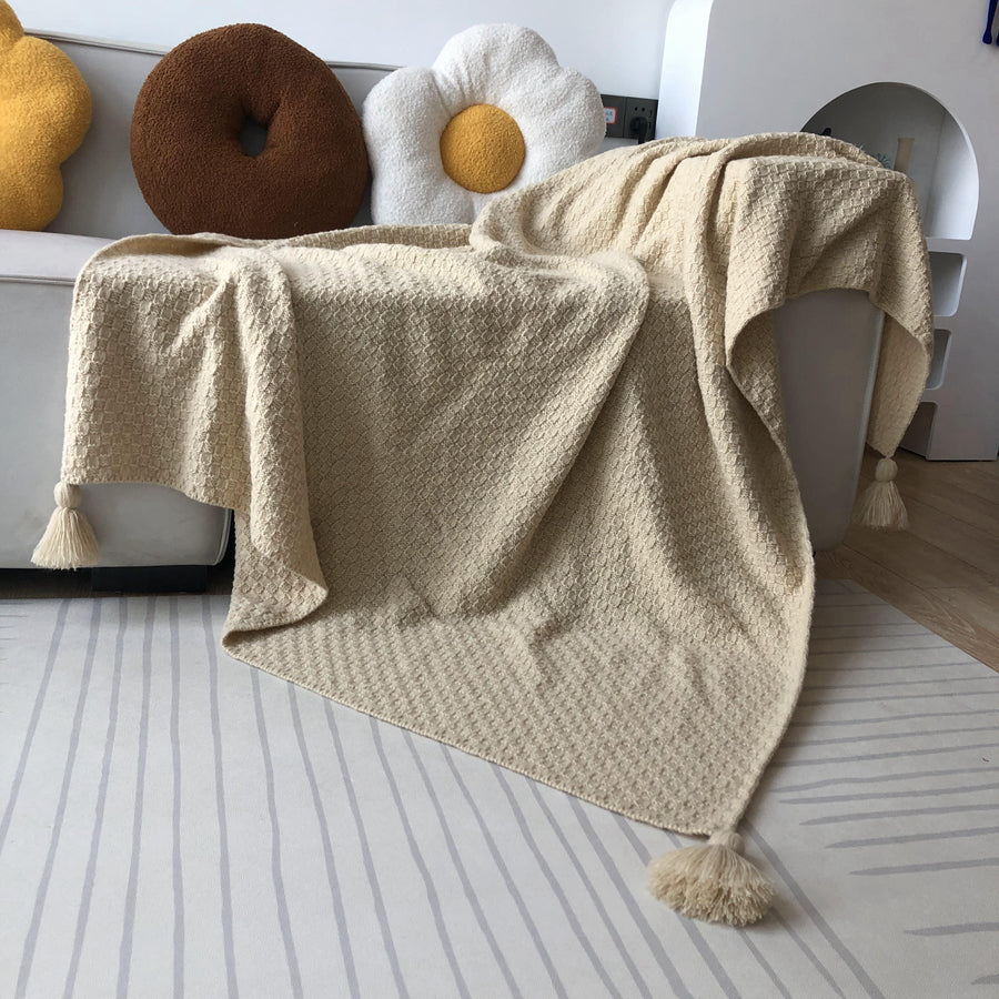 Textured Knit Throw Blanket
