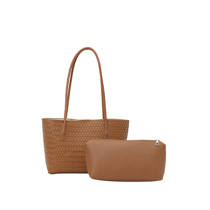 Textured Woven Shopping Tote