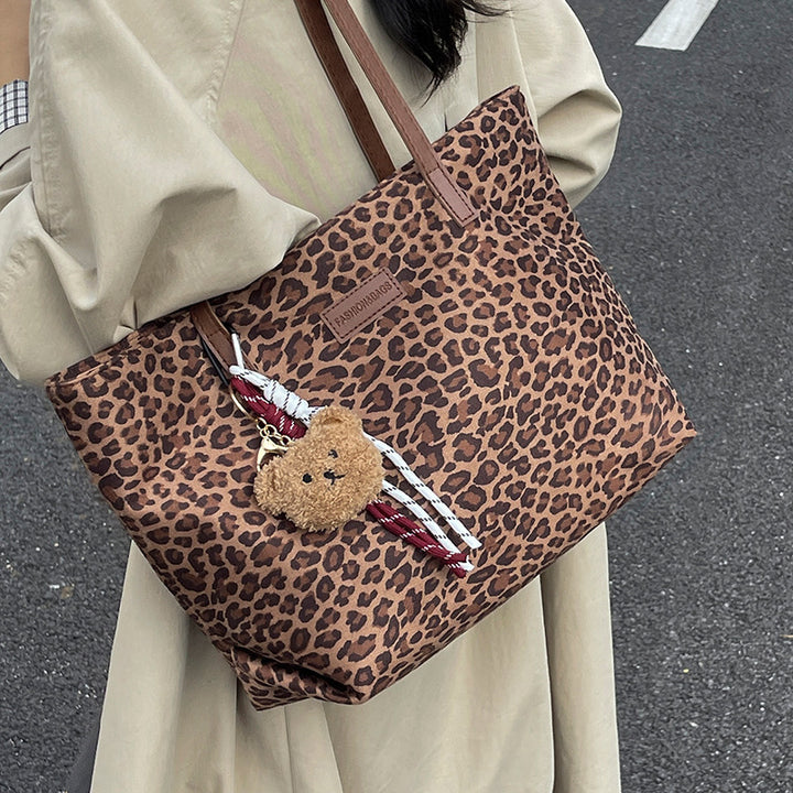 Leopard Print Canvas Tote Bag
