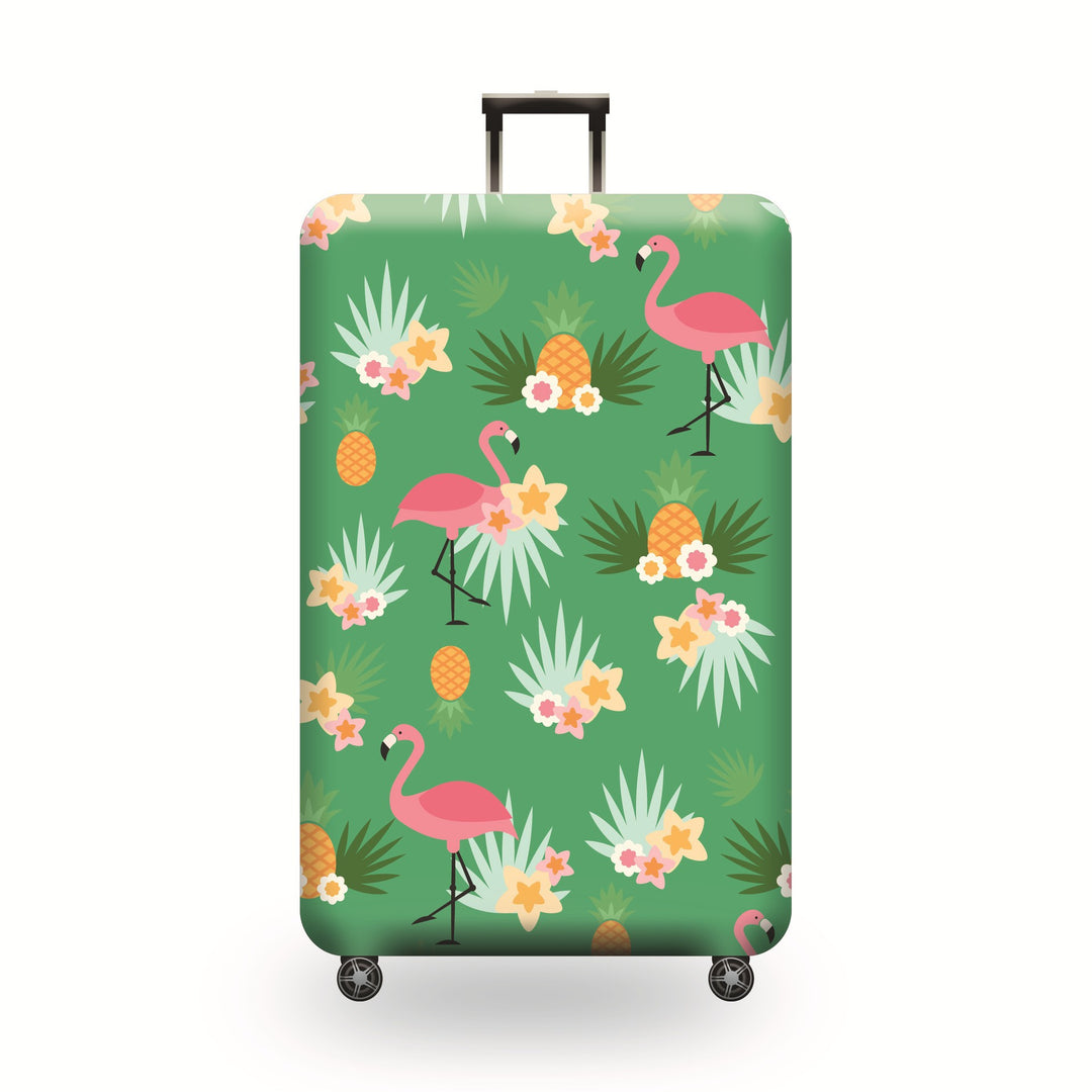 Unisex hard-shell luggage with artistic flamingo motif Stornfield