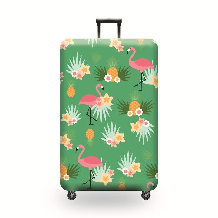 Unisex hard-shell luggage with artistic flamingo motif Stornfield