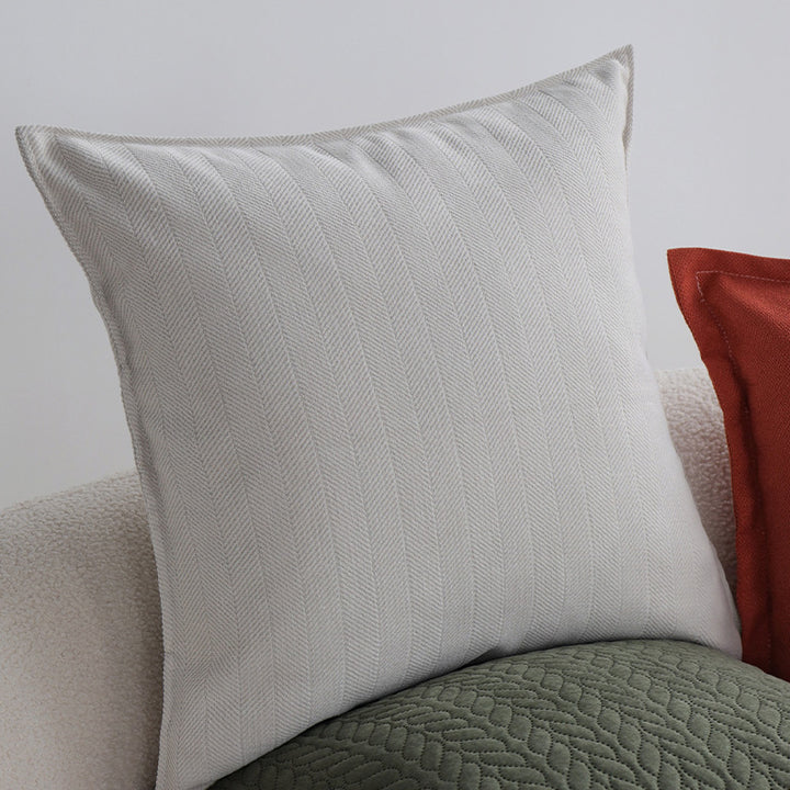 Square quilted decorative cushion cover with cable tufting and soft microfiber finish Stornfield