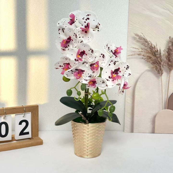 Artificial Orchid Floral Display for Indoor Home Decor