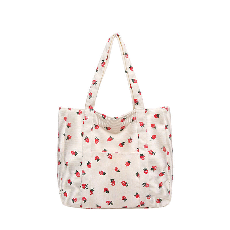 WoStylish Corduroy Shopping Tote Stornfield