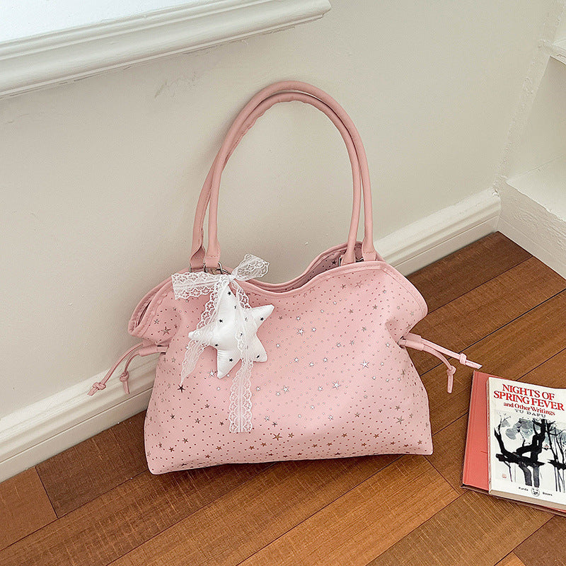 Star-Embellished Handheld Tote