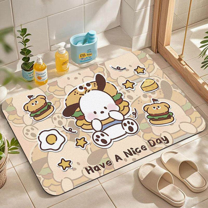 Cartoon-Themed Absorbent Bath Mat