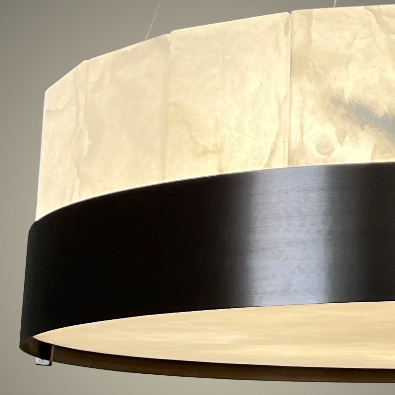 Modern Pendant Chandelier with Alabaster Accents